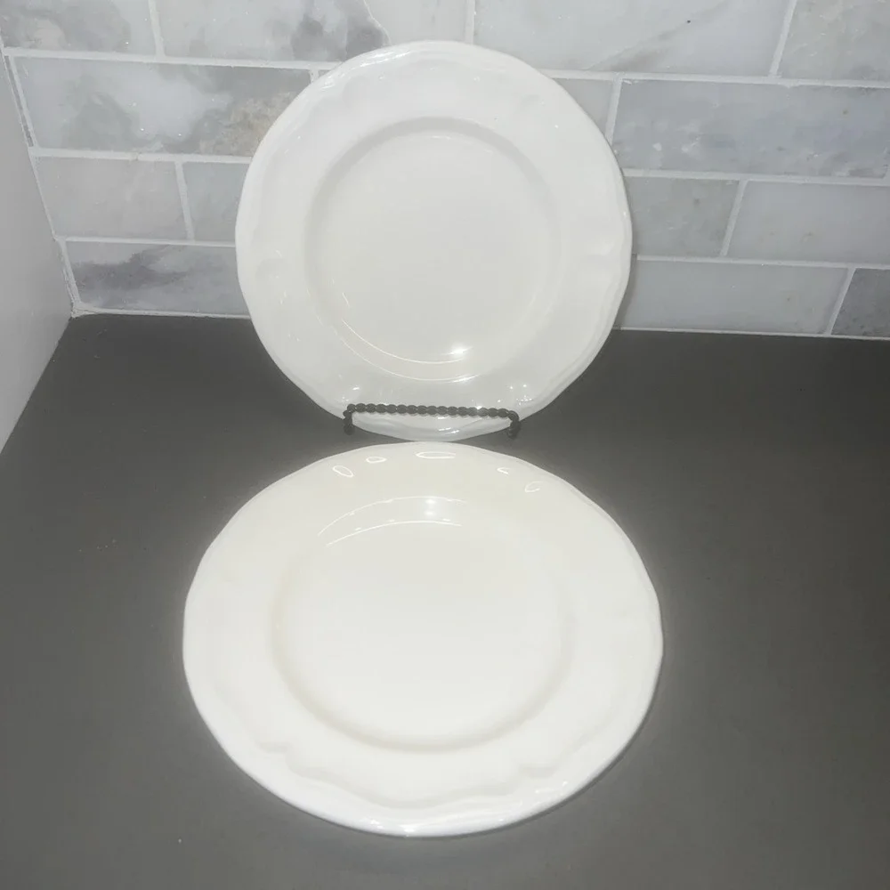2 Yamaka Kentshire Japan bread/salad Plate Vintage Cream/Bone/White at-7053